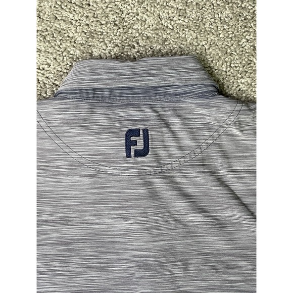 FJ FootJoy Polo Shirt Mens Size Lg Gray Golf Casual Short Sleeve The Woodlands‎ - Picture 3 of 9